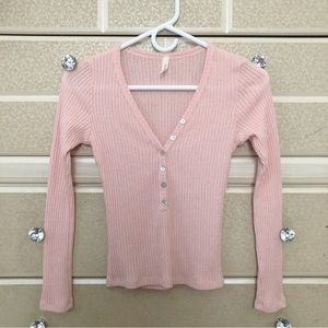 Womens pink long sleeve top
